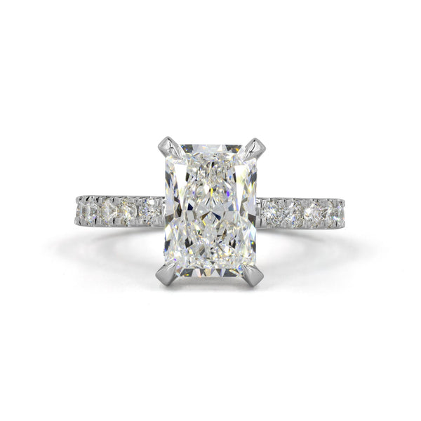 LUMERRA | 2.6 Ct Radiant Hidden Halo Ring in 14K White Gold - Lab Grown Diamond