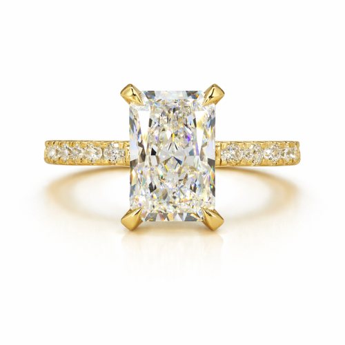 lumerra | 2.6 ct radiant hidden halo ring in 14k yellow gold - lab grown diamond