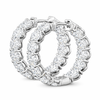 LUMIERE | 5.16 Ct Oval Diamond Huggies Earrings in 18K White Gold
