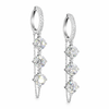 LUMINARA | 6.19 Ct  Round Diamond Drop Earrings in 14K White - Lab Grown Diamond