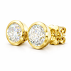 LUNARA | 3.02 Ct Round Martini Diamond Stud Earrings in 14K Yellow Gold