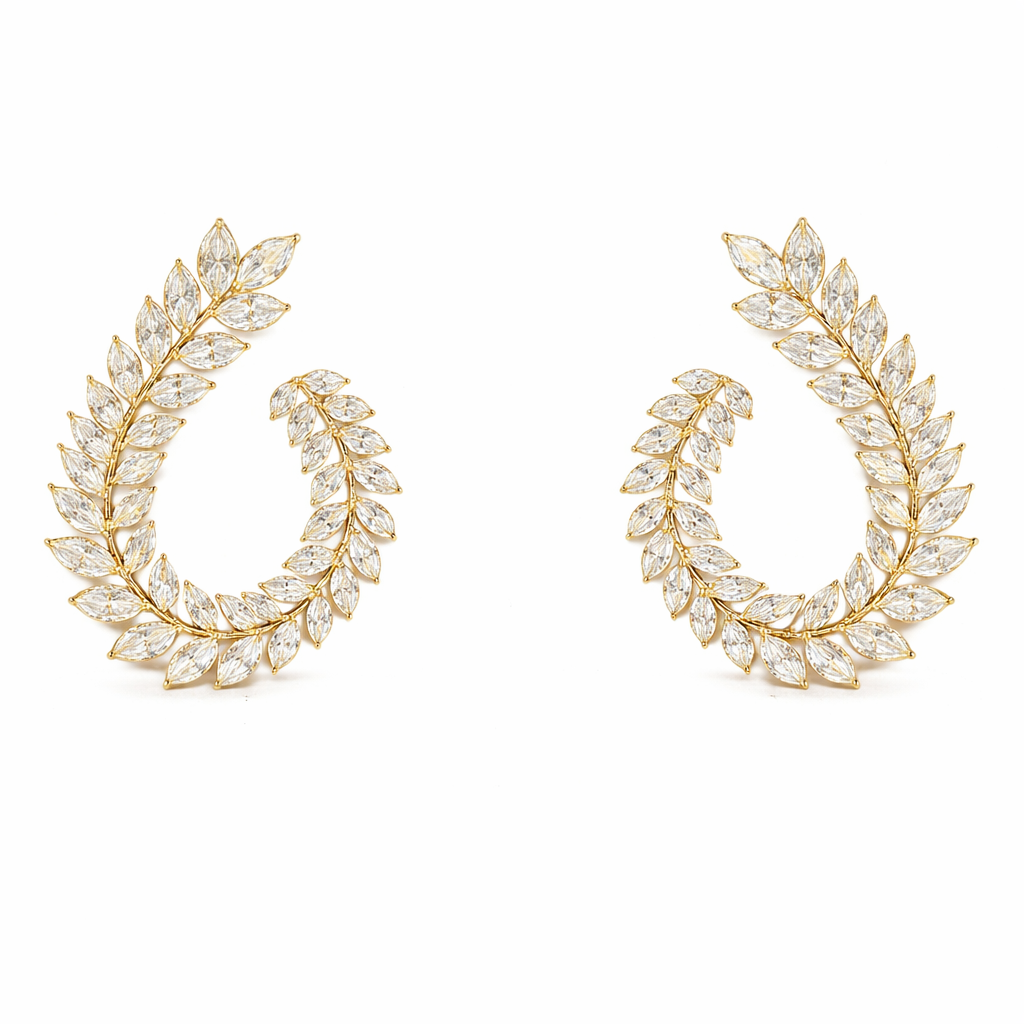 lunaria drift 5.44 ct marquise crawler earrings 14k yellow gold