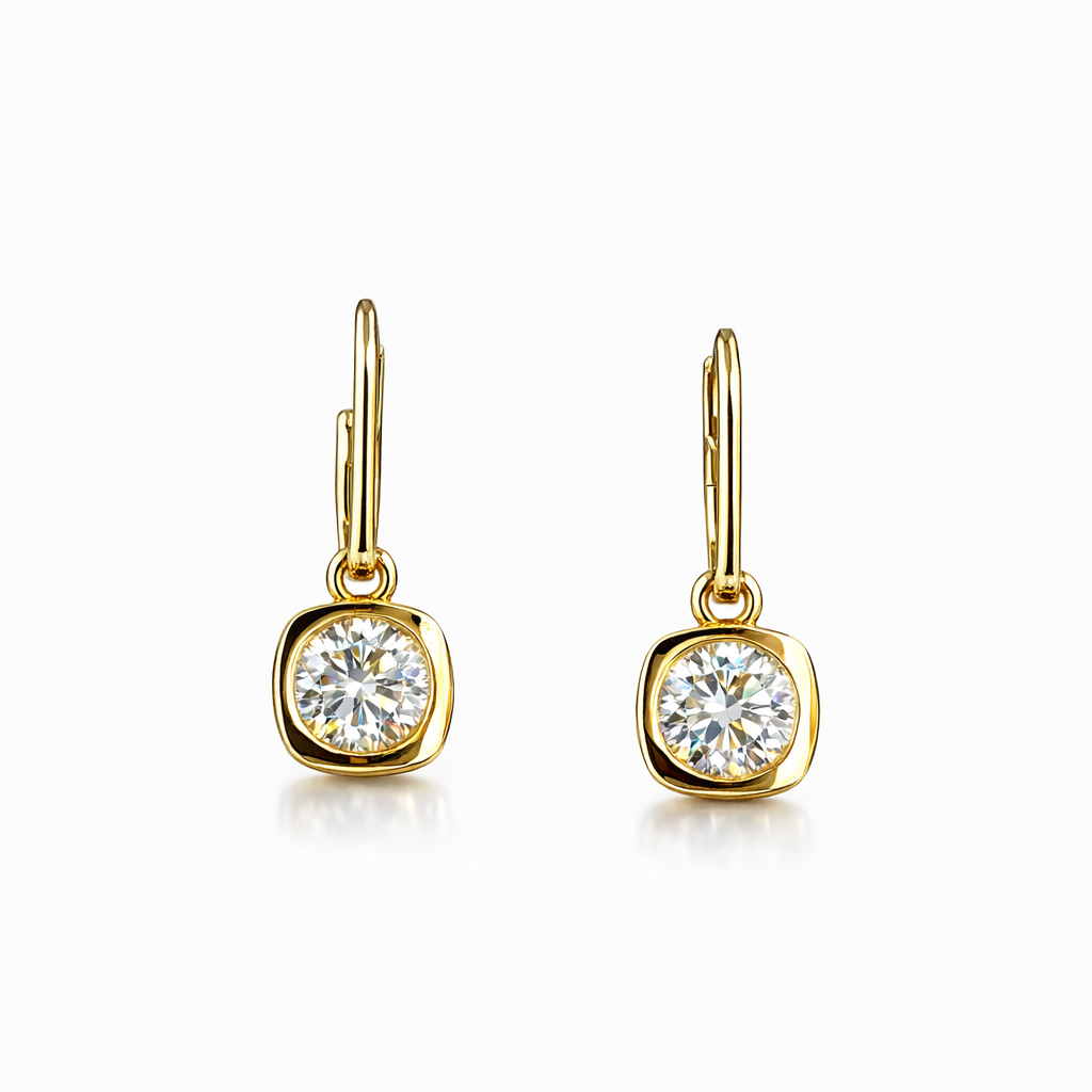 luna soleil 3.03 ct round hanging earrings 14k yellow gold