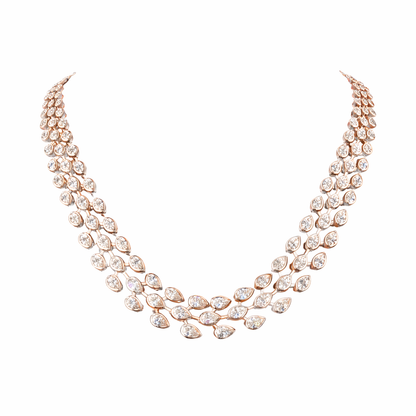 MAJESTIC | 16.14 Ct Pear Diamond Necklace in 14K Rose Gold