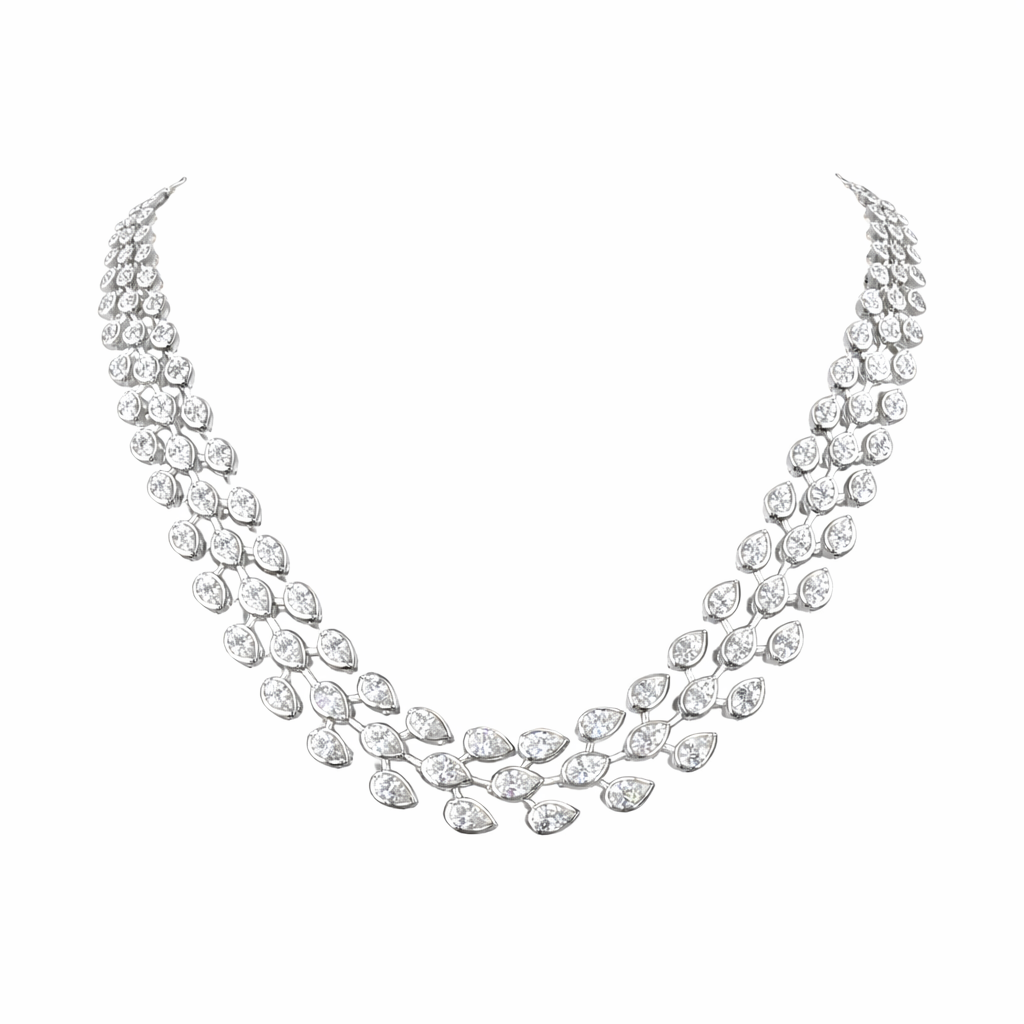 majestic | 16.14 ct pear diamond necklace in 14k white gold