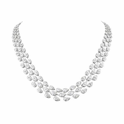 MAJESTIC | 16.14 Ct Pear Diamond Necklace in 14K White Gold