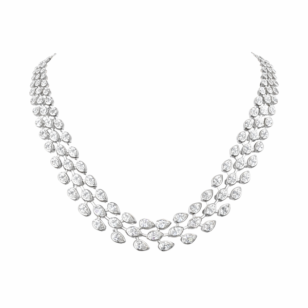 MAJESTIC | 16.14 Ct Pear Diamond Necklace in 14K White Gold