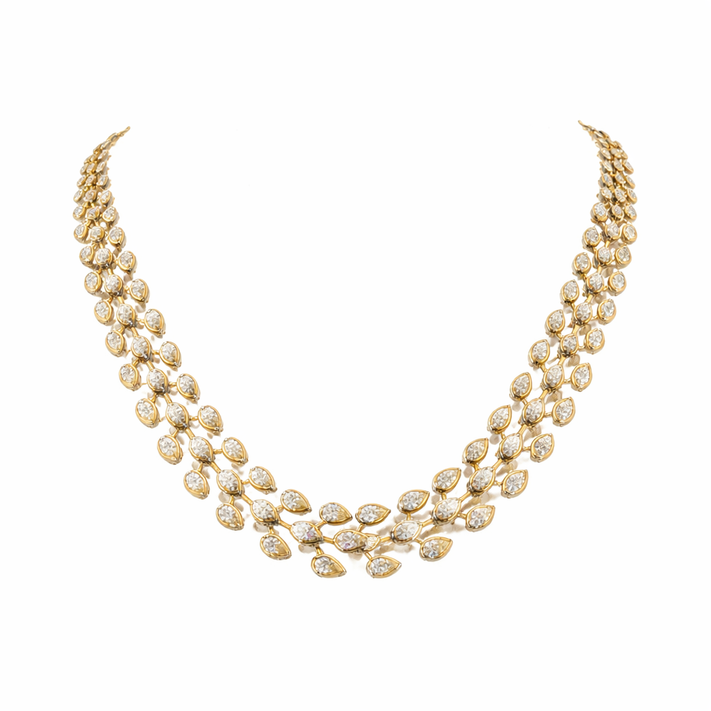 majestic | 16.14 ct pear diamond necklace in 14k yellow gold
