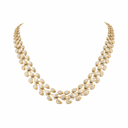 MAJESTIC | 16.14 Ct Pear Diamond Necklace in 14K Yellow Gold