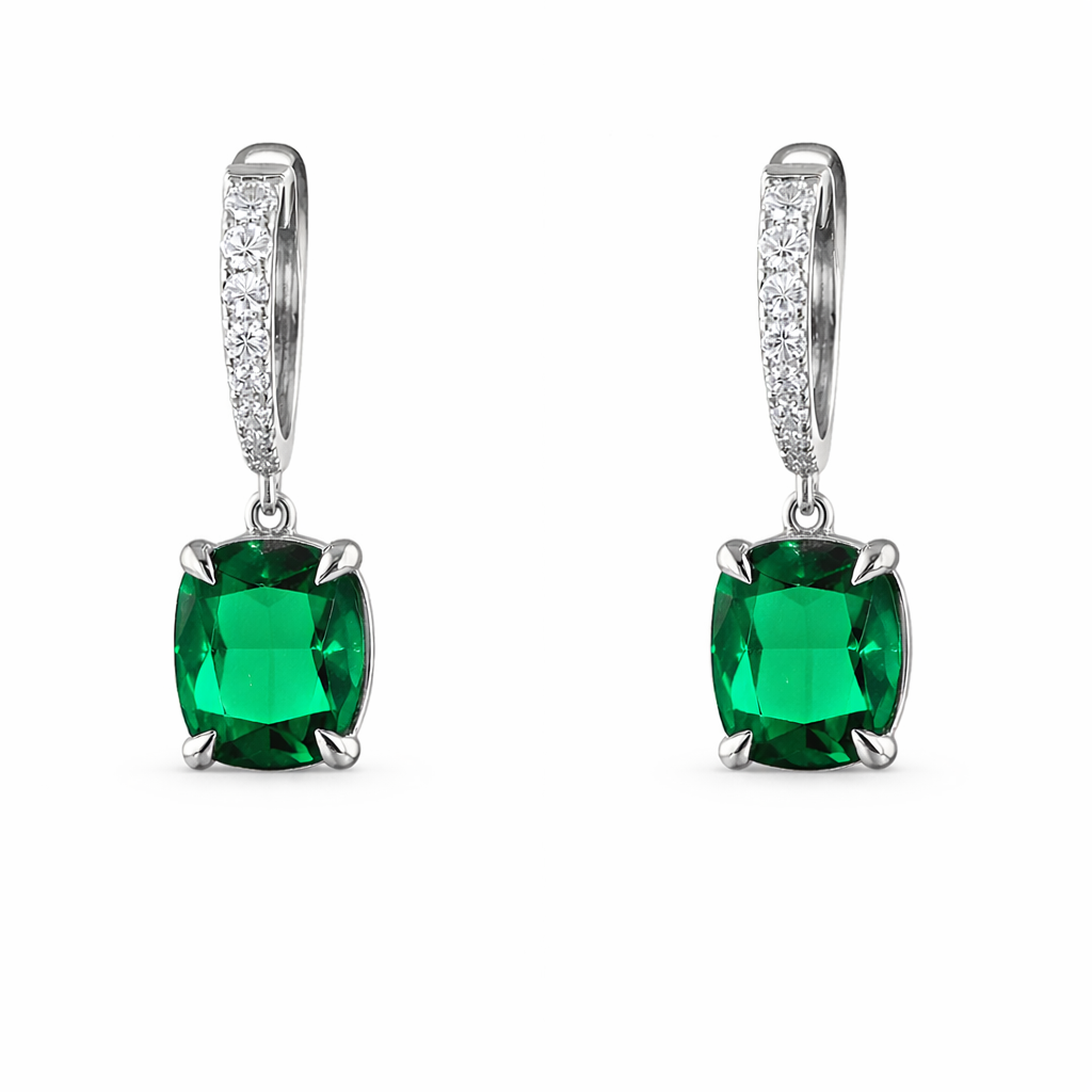 MARBELLA NOIR 5.09 Ct Mix Hanging Earrings 14K White Gold Diamond