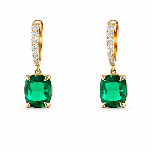 MARBELLA NOIR 5.09 Ct Mix Hanging Earrings 14K Yellow Gold Diamond