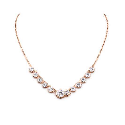 MARGOT | 7.05 Ct Round Diamond Special Necklace in 14K Rose Gold