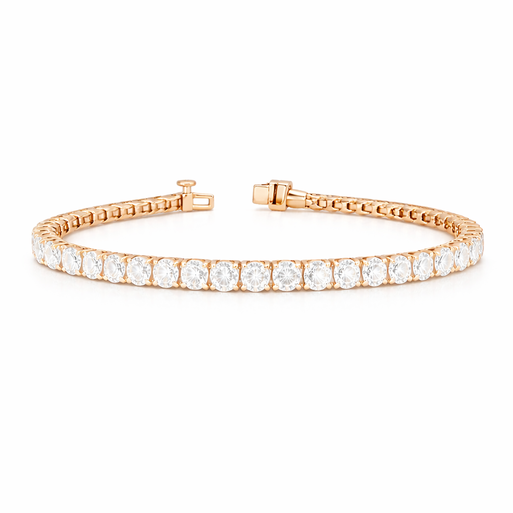 mellifera  | 8.9 ct round diamond tennis bracelet in  14k rose gold