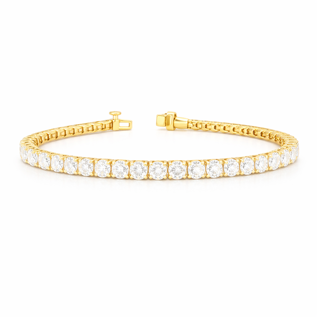 mellifera  | 8.9 ct round diamond tennis bracelet in  14k yellow gold