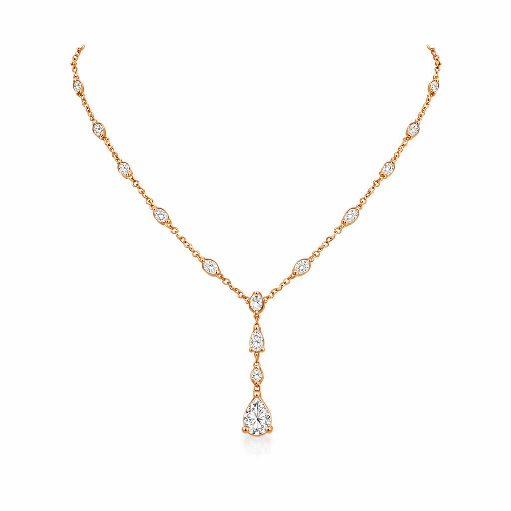 MELURA | 5.07 Ct Mixed-Diamond Necklace in 14K Rose Gold