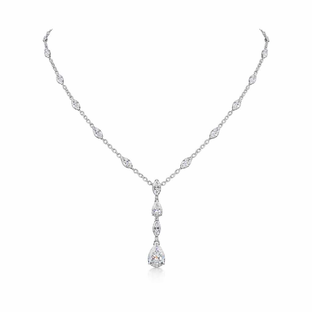 MELURA | 5.07 Ct Mixed-Diamond Necklace in 14K White Gold