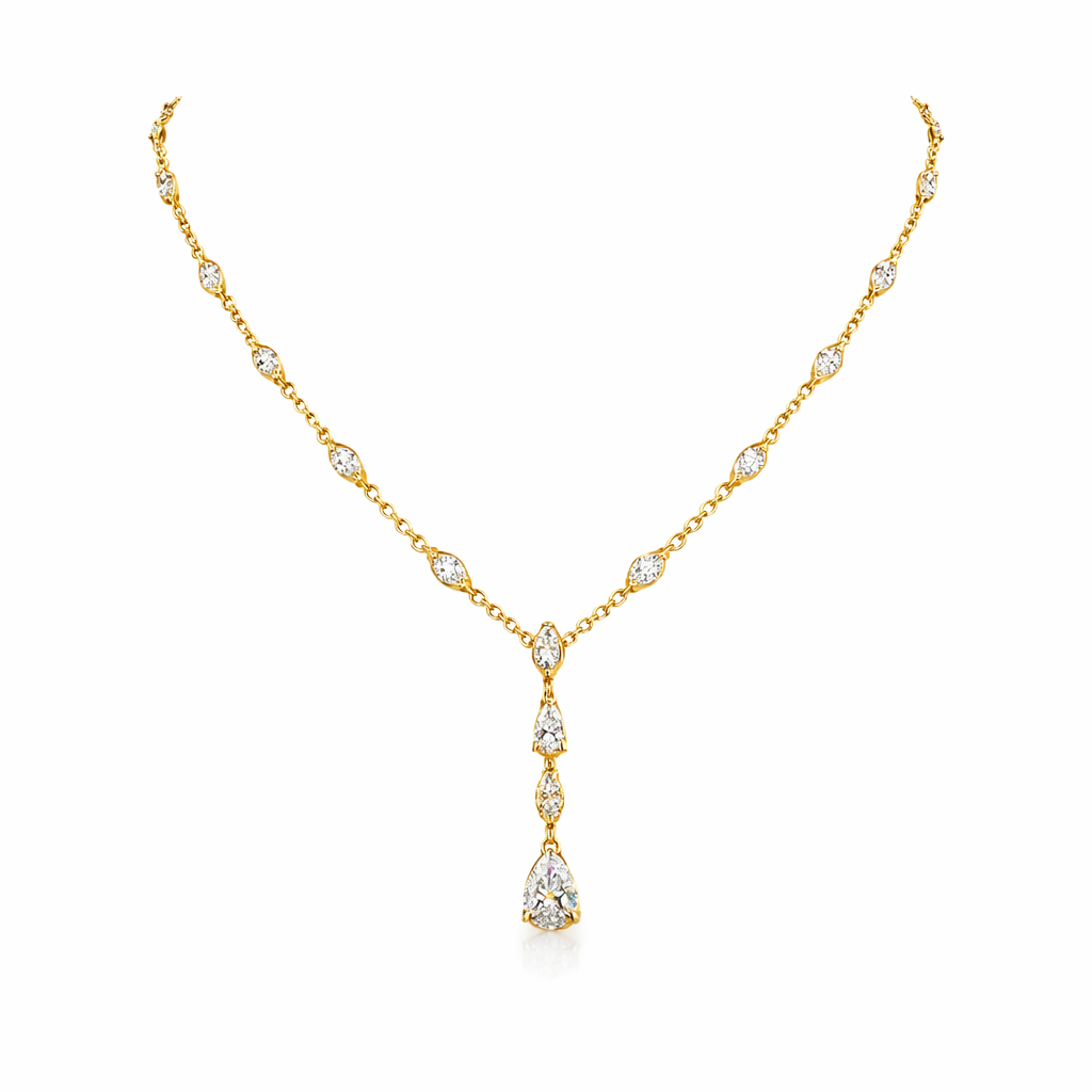 melura | 5.07 ct mixed-diamond necklace in 14k yellow gold