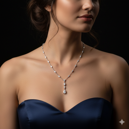 MELURA | 5.07 Ct Mixed-Diamond Necklace in 14K White Gold