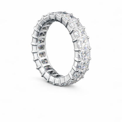 MERIDIAN | 3.9 CT Radiant Diamond Full Eternity Band in 18K White Gold - Lab Grown Diamond