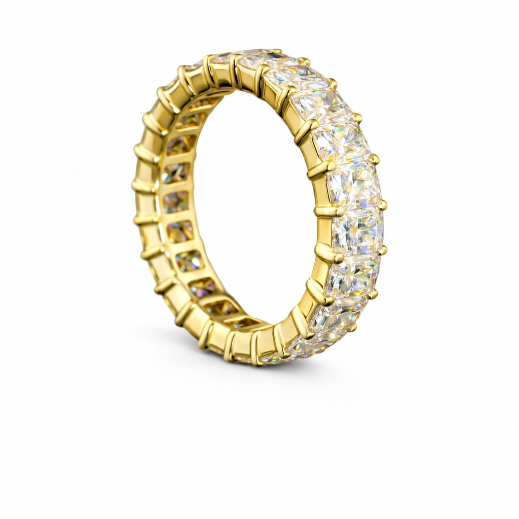 MERIDIAN | 3.9 CT Radiant Diamond Full Eternity Band in 18K Yellow Gold - Lab Grown Diamond