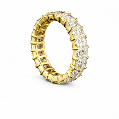 MERIDIAN | 3.9 CT Radiant Diamond Full Eternity Band in 18K Yellow Gold - Lab Grown Diamond