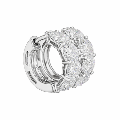 MIRA | 3.43 Ct Round  Diamond Huggies Earrings in 14K White Gold