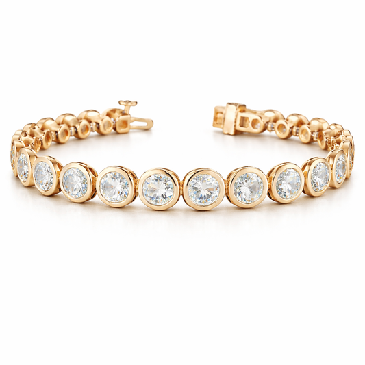 MONARCH | 20.13 Ct Round Diamond Tennis Bracelet in 14K Rose Gold