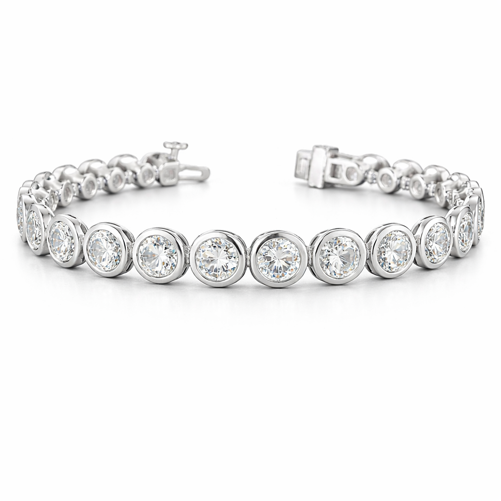 monarch | 20.13 ct round diamond tennis bracelet in 14k white gold