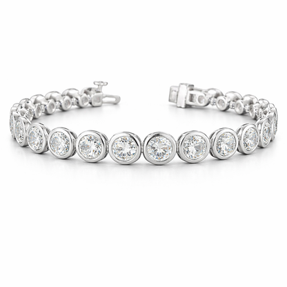 MONARCH | 20.13 Ct Round Diamond Tennis Bracelet in 14K White Gold