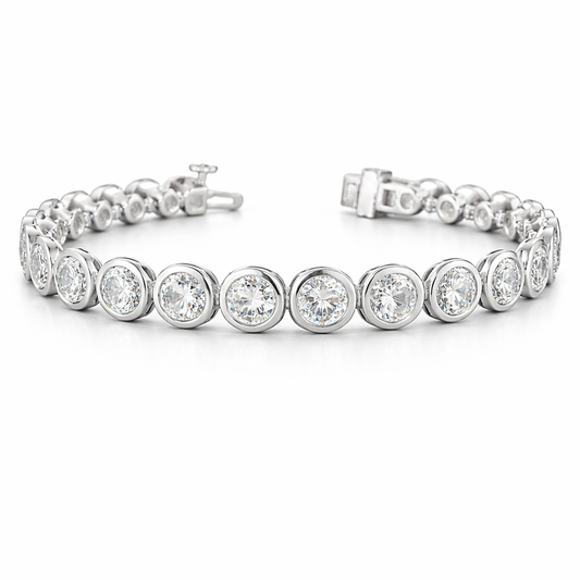 MONARCH | 20.13 Ct Round Diamond Tennis Bracelet in 14K White Gold