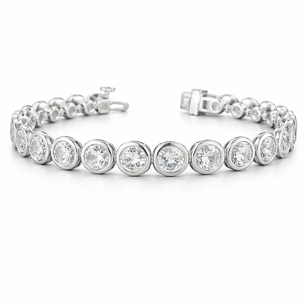 MONARCH | 20.13 Ct Round Diamond Tennis Bracelet in 14K White Gold