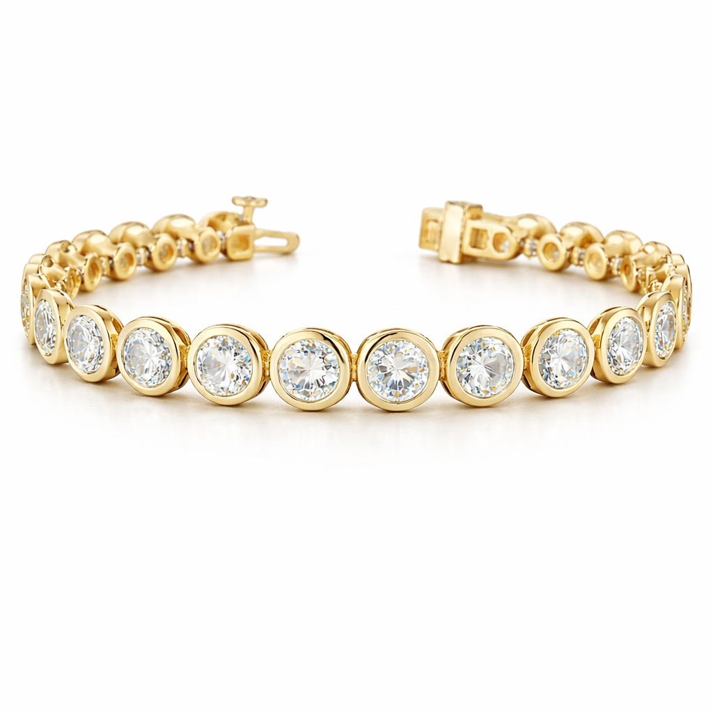 monarch | 20.13 ct round diamond tennis bracelet in 14k yellow  gold