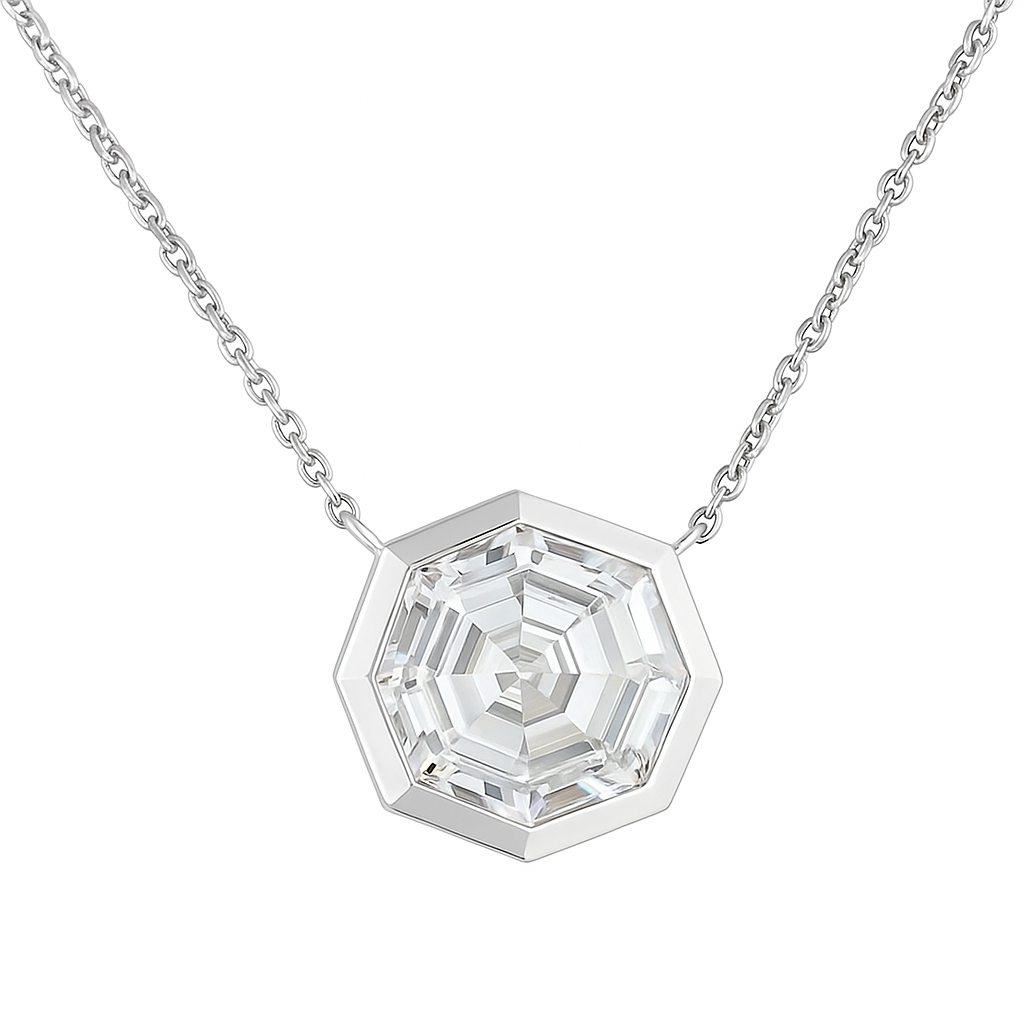 muse | 2.59 ct octagon solitaire pendant in 14k white gold