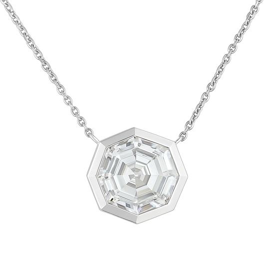 MUSE | 2.59 Ct Octagon Solitaire Pendant in 14K White Gold