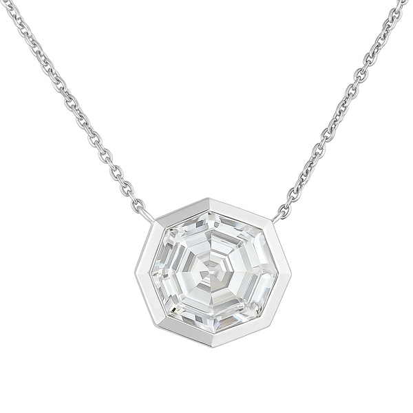 MUSE | 2.59 Ct Octagon Solitaire Pendant in 14K White Gold