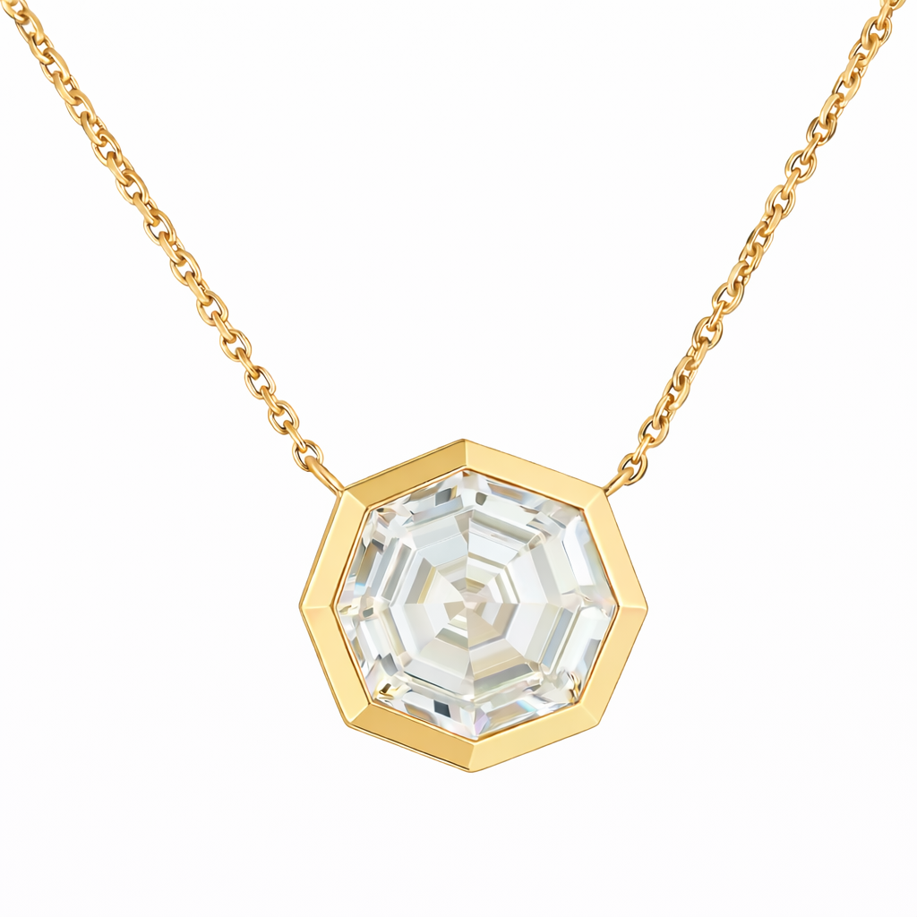 muse | 2.59 ct octagon solitaire pendant in 14k yellow gold