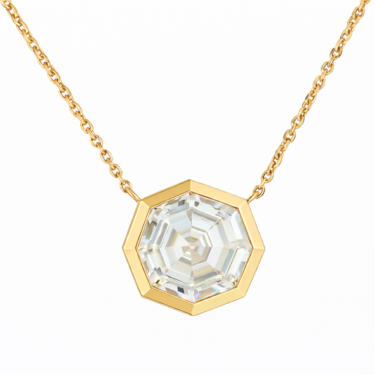 MUSE | 2.59 Ct Octagon Solitaire Pendant in 14K Yellow Gold