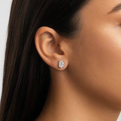 NOVA | 2.08 Ct Oval Diamond Solitaire Stud Earrings in 18K White Gold