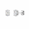NOVA | 2.08 Ct Oval Diamond Solitaire Stud Earrings in 18K White Gold - Lab Grown Diamond