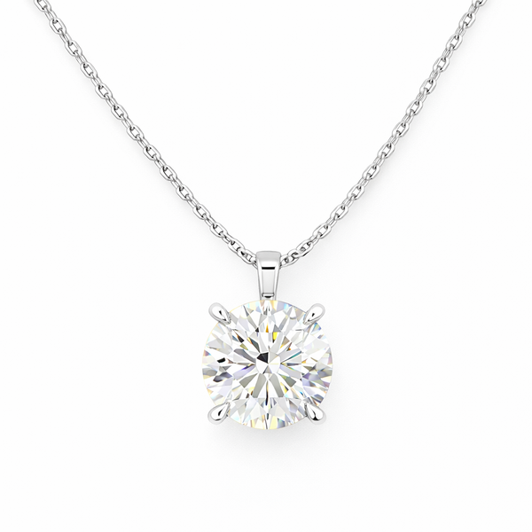 NYRA | 3.03 Ct Round Brilliant Cut Solitaire Pendant in 14K Yellow Gold - Lab Grown Diamond