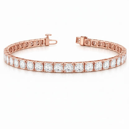 OLYMPIA | 16.94 Ct Round Diamond Tennis Bracelet in 14K Rose Gold