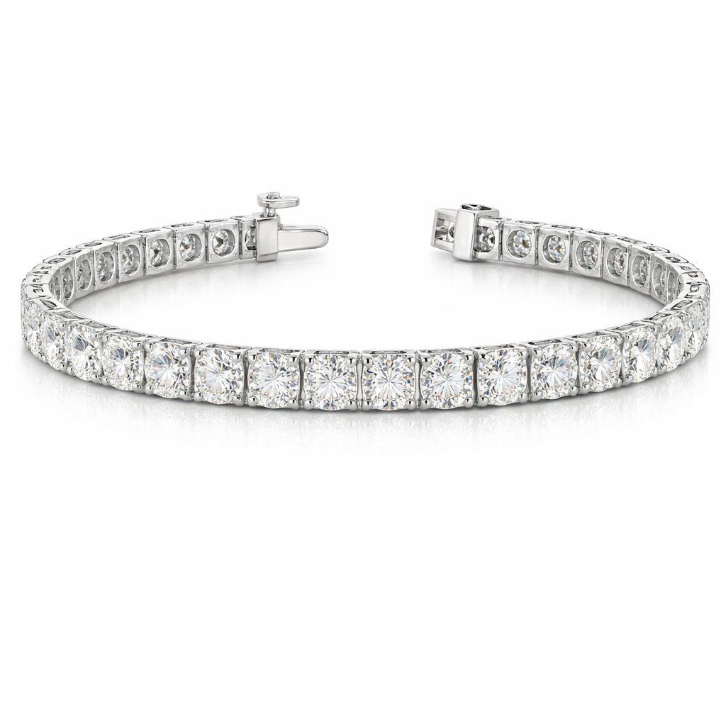 OLYMPIA | 16.94 Ct Round Diamond Tennis Bracelet in 14K White Gold