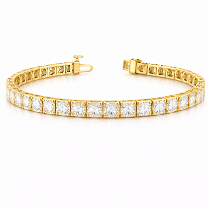 OLYMPIA | 16.94 Ct Round Diamond Tennis Bracelet in 14K Yellow Gold