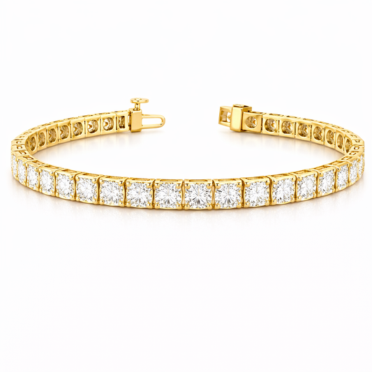 OLYMPIA | 16.94 Ct Round Diamond Tennis Bracelet in 14K Yellow Gold