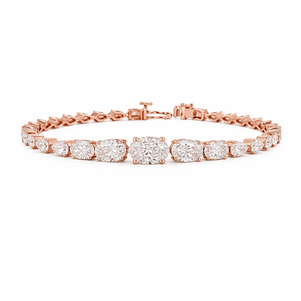 opalia | 5.55 ct diamond riviera bracelet in 14k rose gold