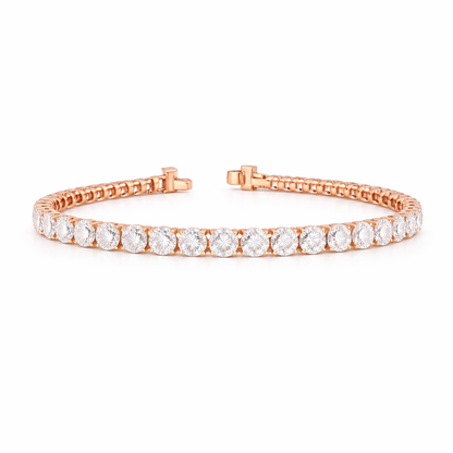 OPULENCE | 12.77 Ct Round Diamond Tennis Bracelet in 14K Rose Gold