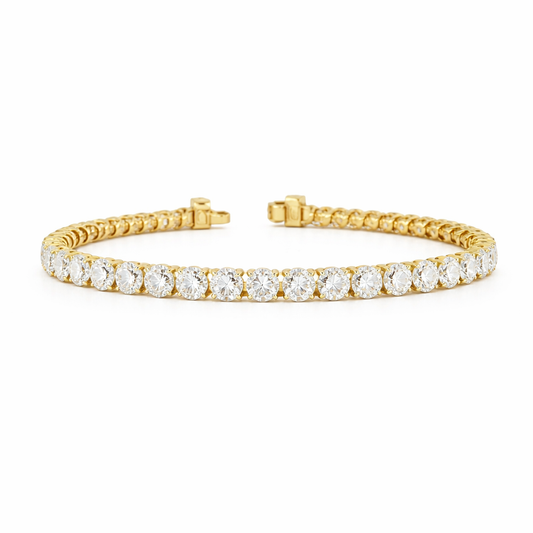 OPULENCE | 12.77 Ct Round Diamond Tennis Bracelet in 14K Yellow Gold
