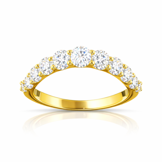 ORLA | 0.75 Ct Round Diamond Half Eternity Band in 14K Yellow Gold - Lab Grown Diamond