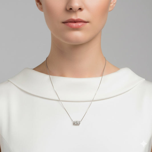 ORPHA | 4.11 Ct Baguette Pendant in 14K Gold