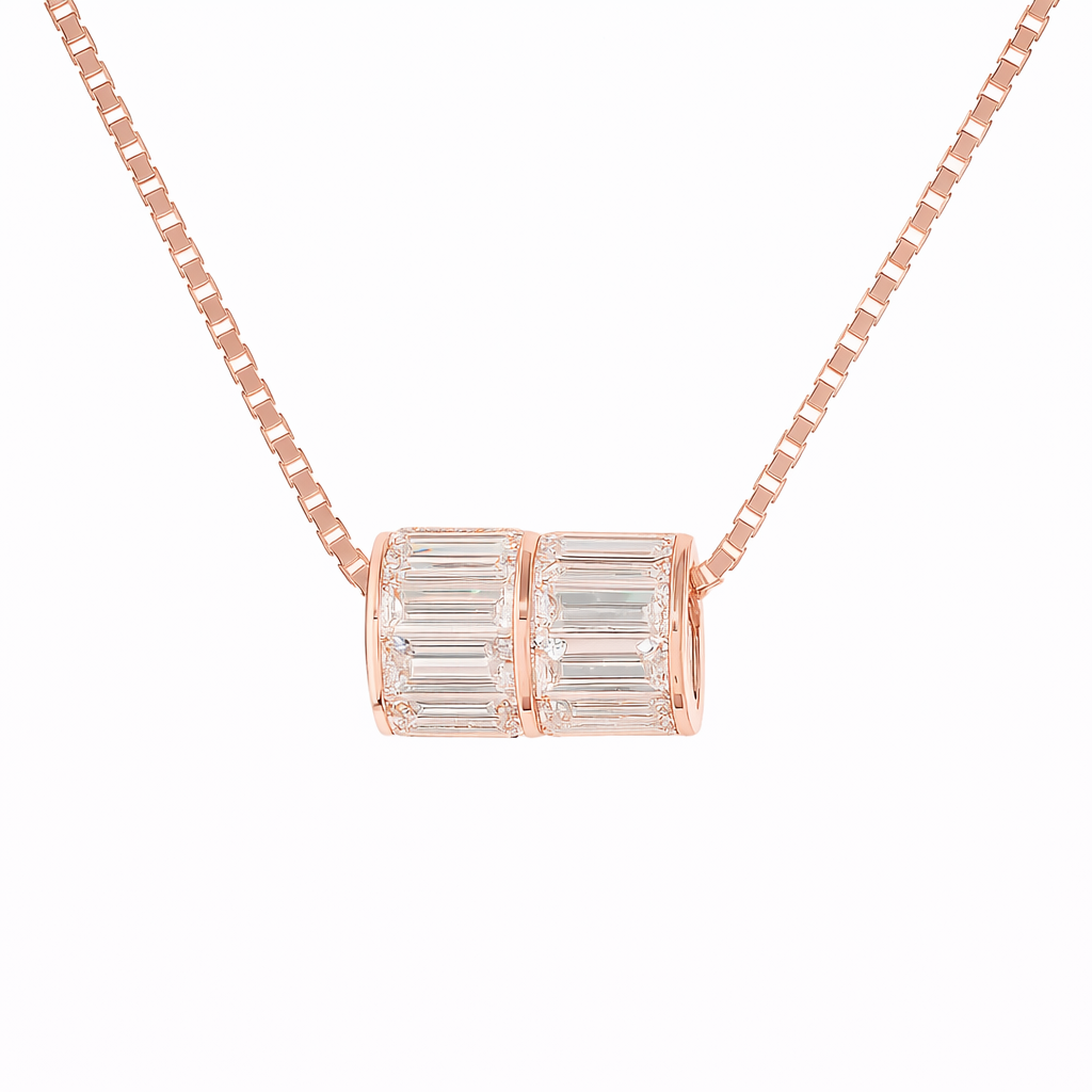 orpha | 4.11 ct baguette pendant in 14k rose gold